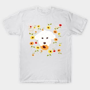 Sunflowers and Maltipoo T-Shirt